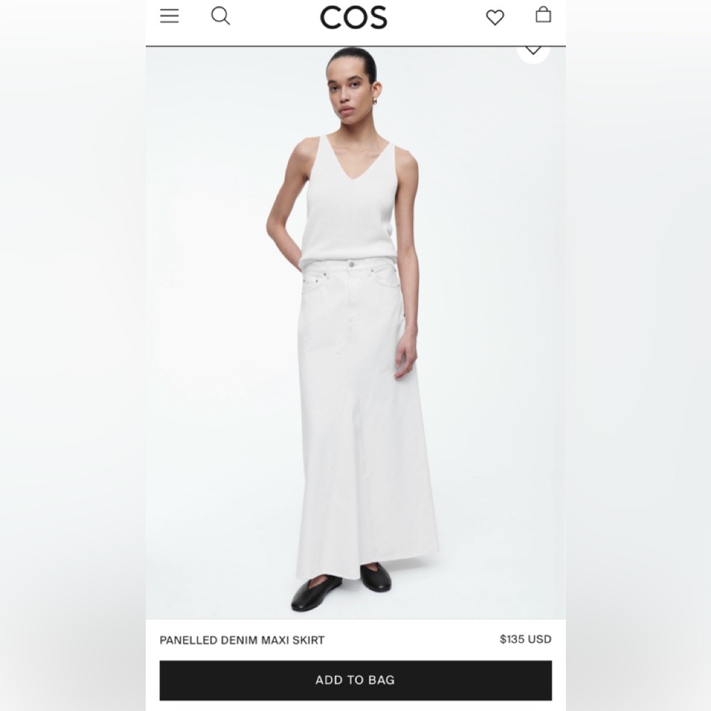 COS  PANELLED DENIM MAXI SKIRT
